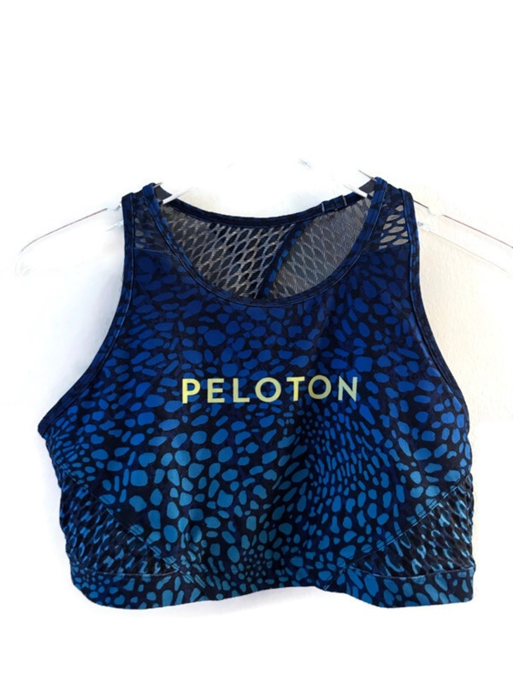Peloton blue leopard print sports bra size XL